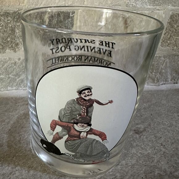 Norman Rockwell Saturday Evening Post Glass Tumbler Glassware Collection Set 2 - Picture 3 of 4